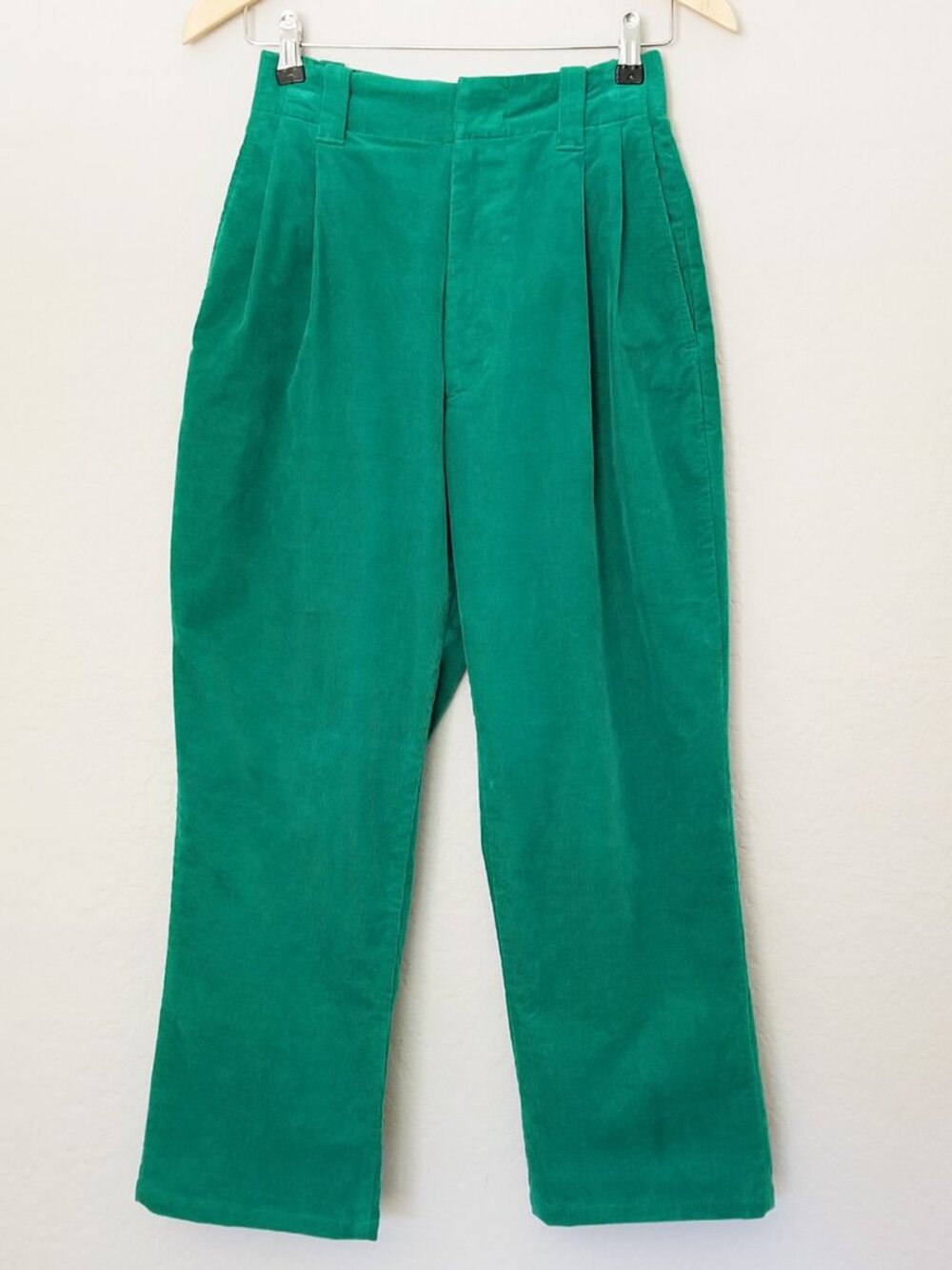 Marni x Uniqlo Kelly Green Corduroy Wide Fit Pleated Pants Size XS Rare Preppy - Picture 4 of 16